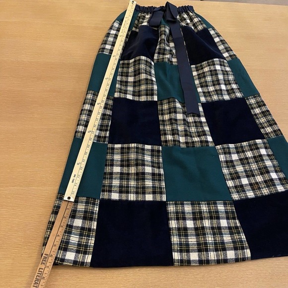 Women's Vintage Tablets Wool Maxi Skirt Patchwork - Picture 6 of 8